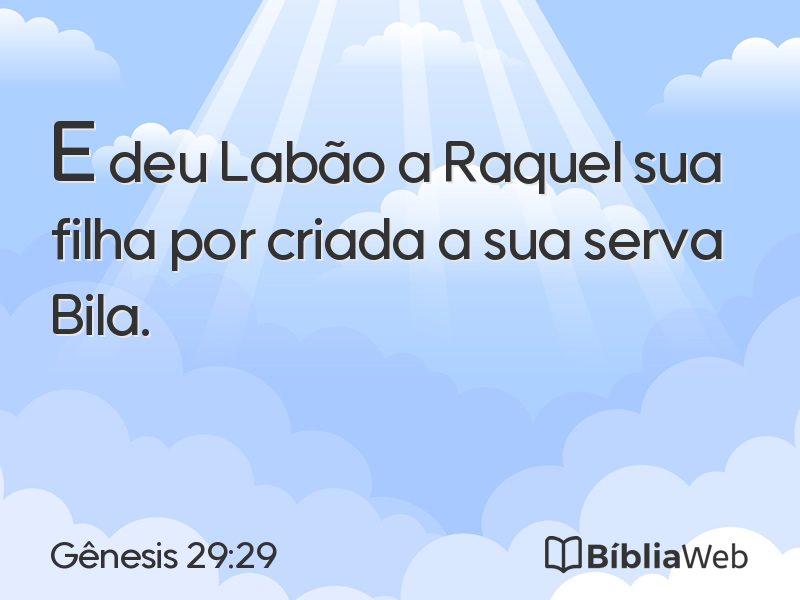 Gênesis 29:29 em imagem para compartilhar