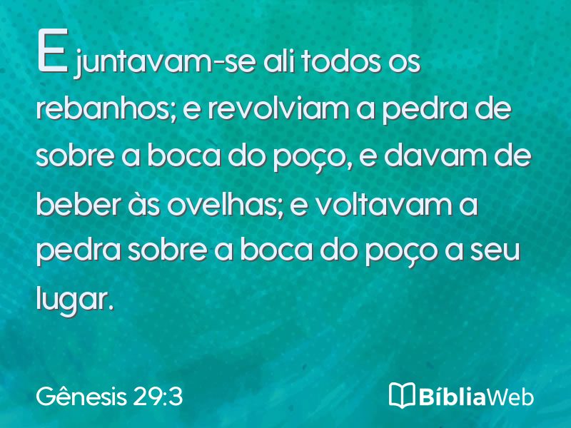 Gênesis 29:3 em imagem para compartilhar