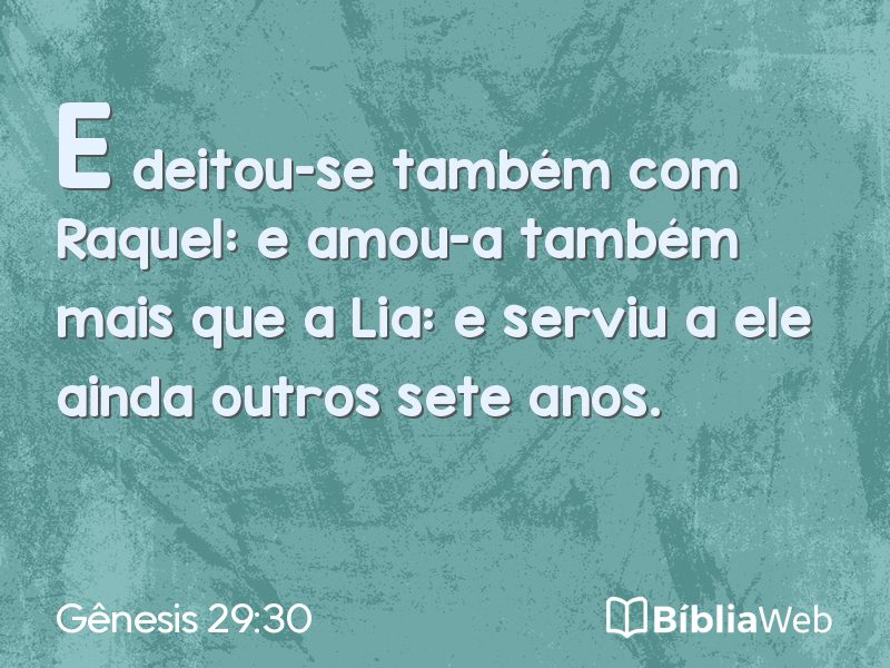 Gênesis 29:30 em imagem para compartilhar