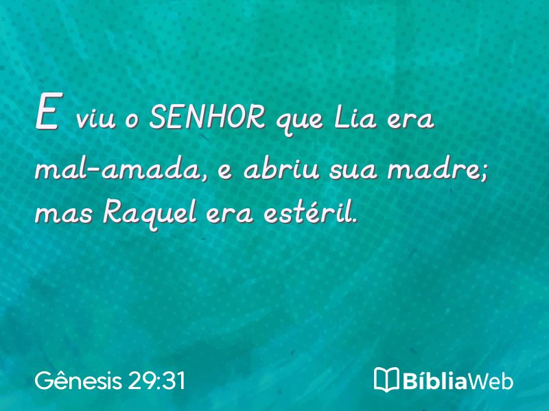 Gênesis 29:31 em imagem para compartilhar