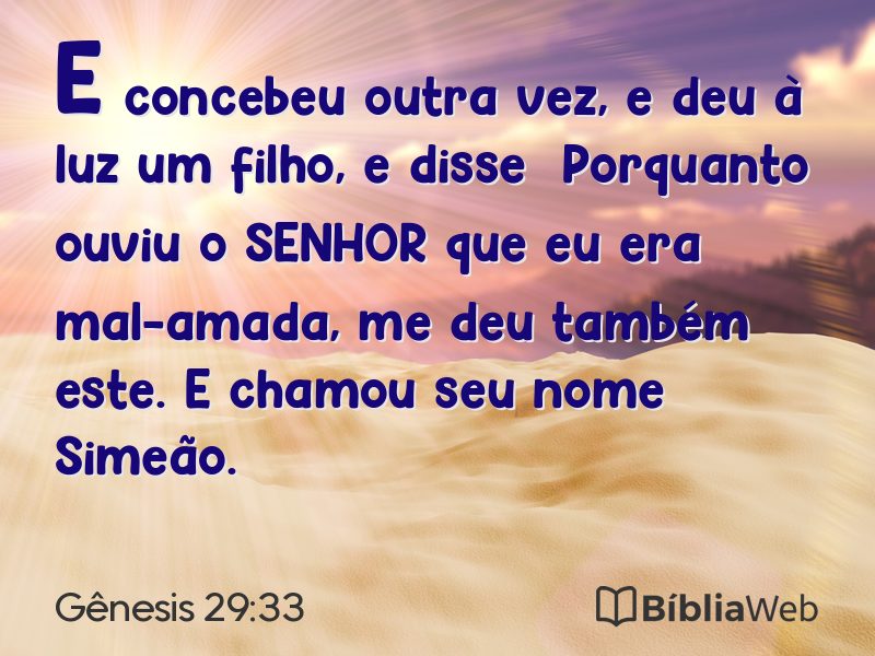 Gênesis 29:33 em imagem para compartilhar