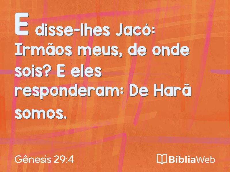 Gênesis 29:4 em imagem para compartilhar