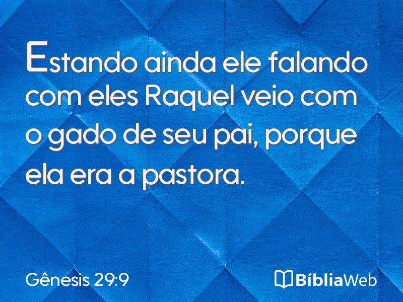 Gênesis 29:9 em imagem para compartilhar
