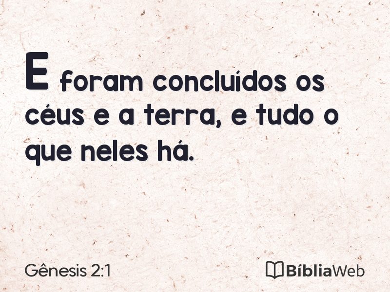 Gênesis 2:1 em imagem para compartilhar