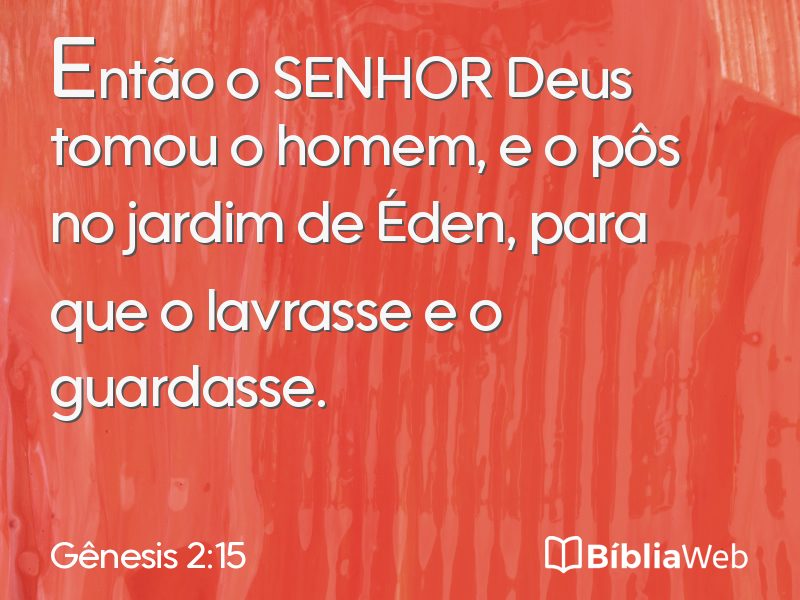 Gênesis 2:15 em imagem para compartilhar