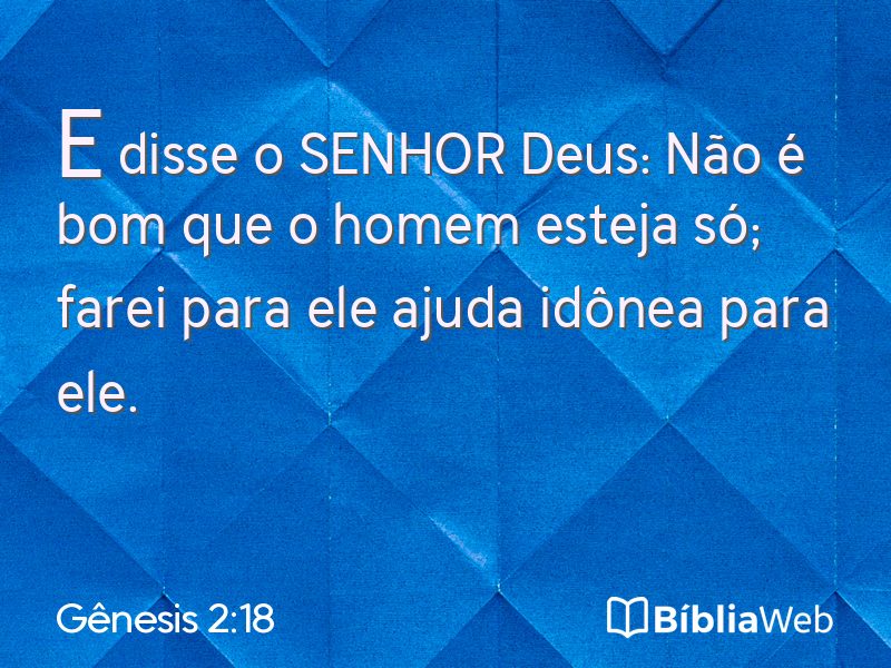 Gênesis 2:18 em imagem para compartilhar