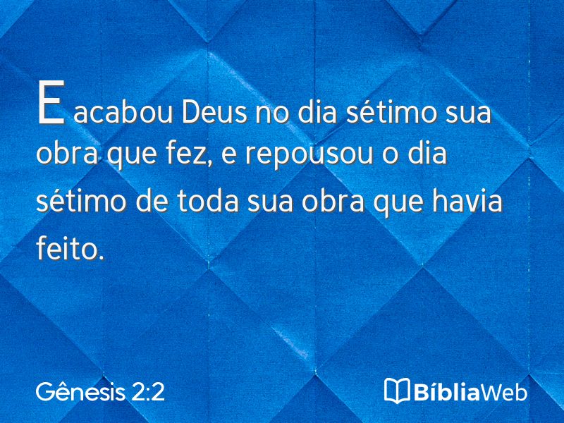 Gênesis 2:2 em imagem para compartilhar
