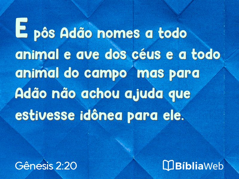 Gênesis 2:20 em imagem para compartilhar