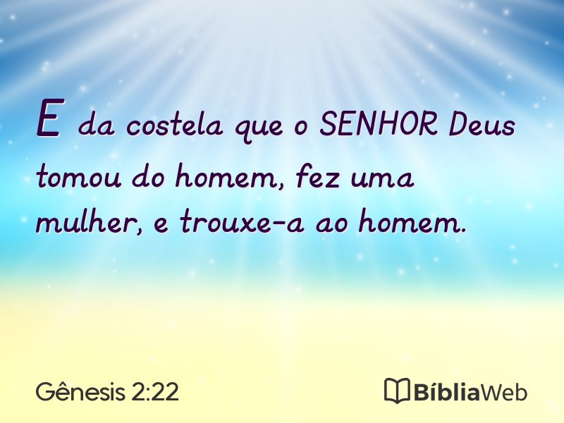 Gênesis 2:22 em imagem para compartilhar