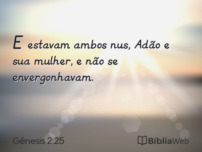 Gênesis 2:25 em imagem para compartilhar
