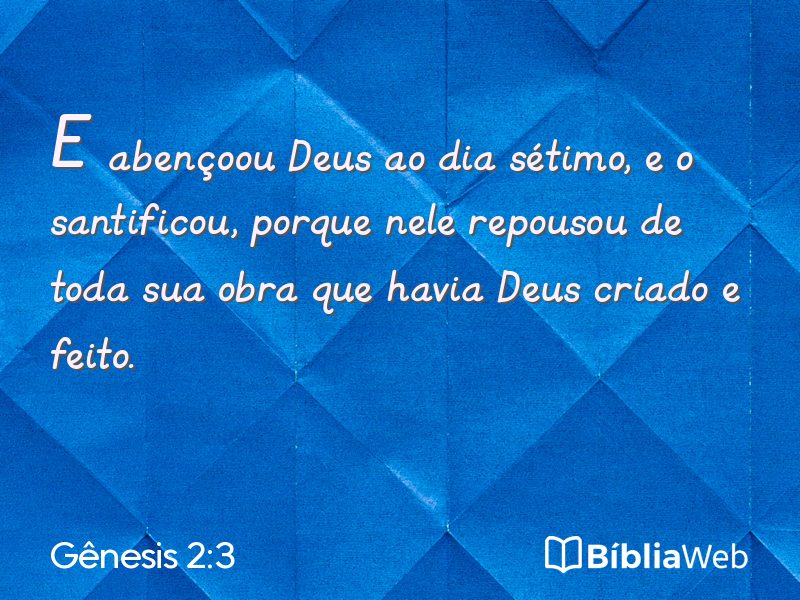 Gênesis 2:3 em imagem para compartilhar