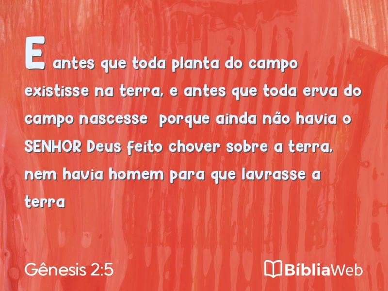 Gênesis 2:5 em imagem para compartilhar