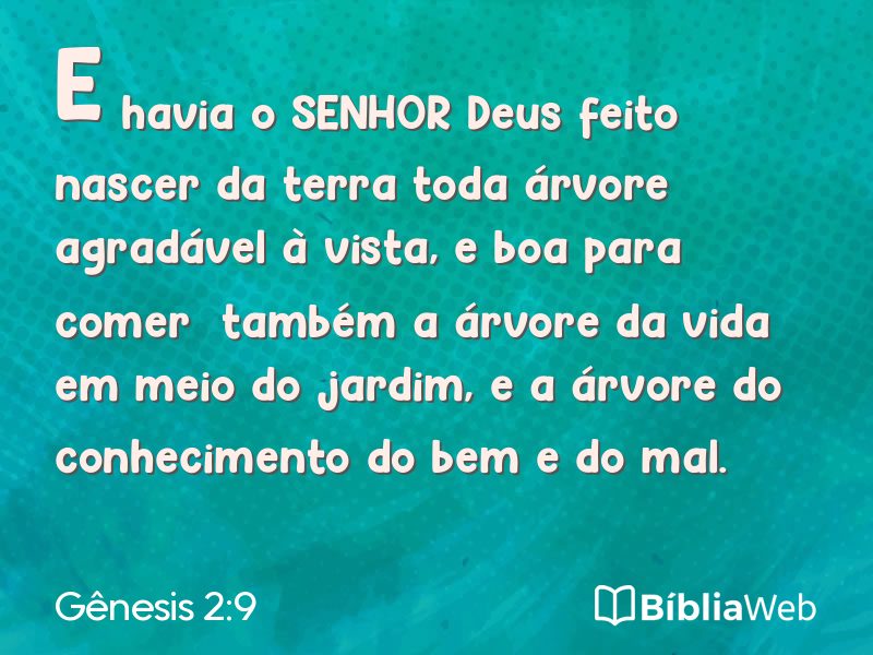 Gênesis 2:9 em imagem para compartilhar