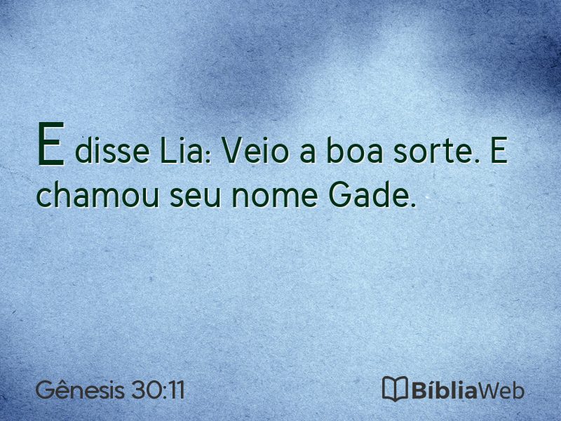 Gênesis 30:11 em imagem para compartilhar