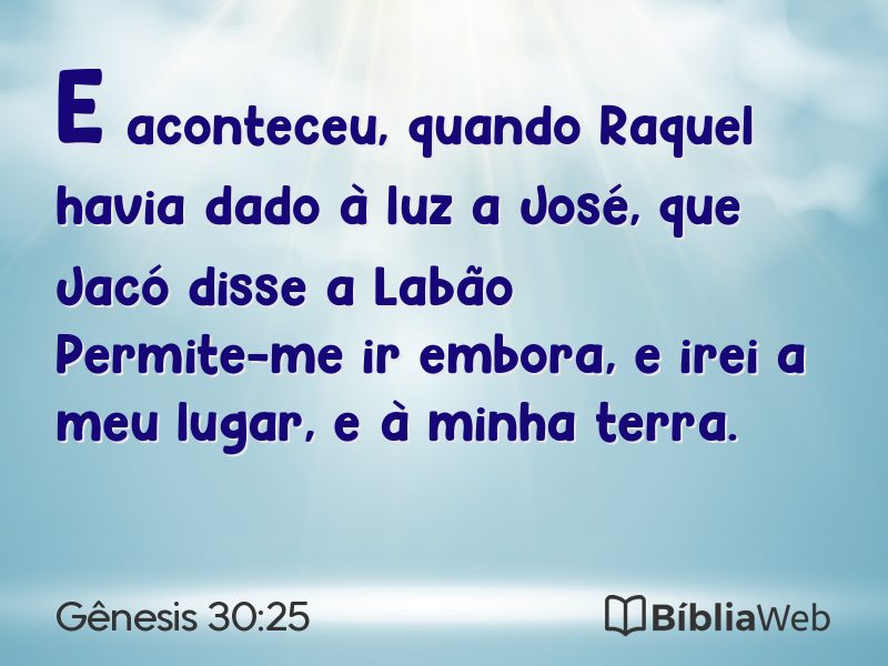 Gênesis 30:25 em imagem para compartilhar