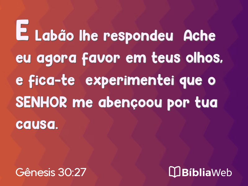 Gênesis 30:27 em imagem para compartilhar