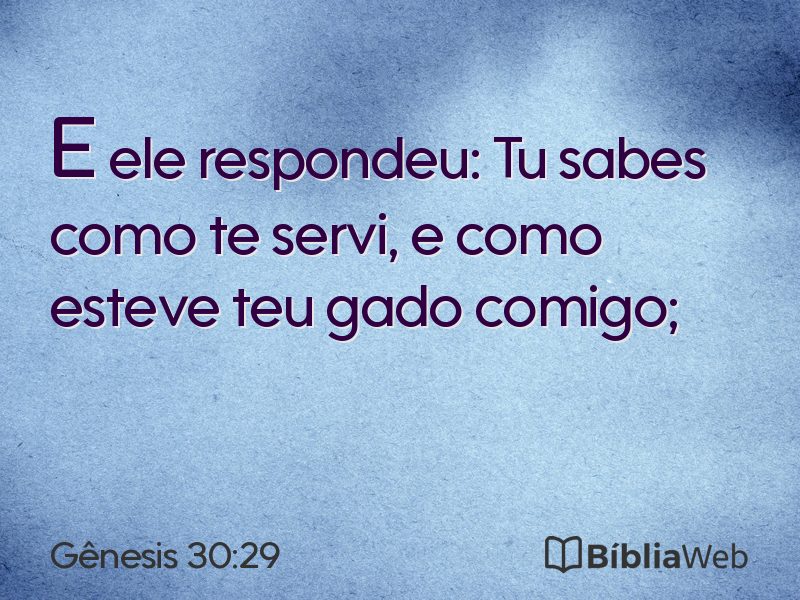 Gênesis 30:29 em imagem para compartilhar
