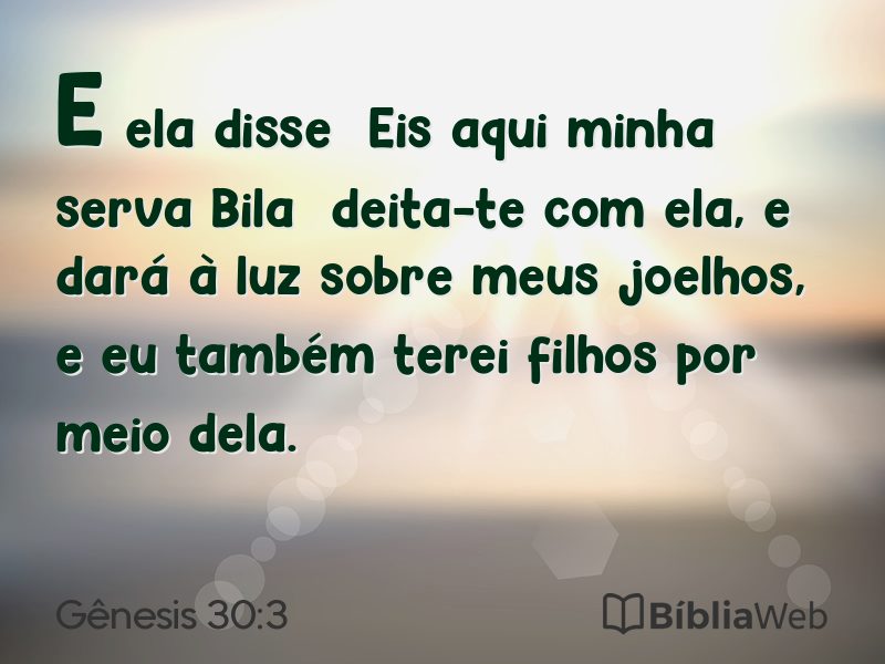 Gênesis 30:3 em imagem para compartilhar