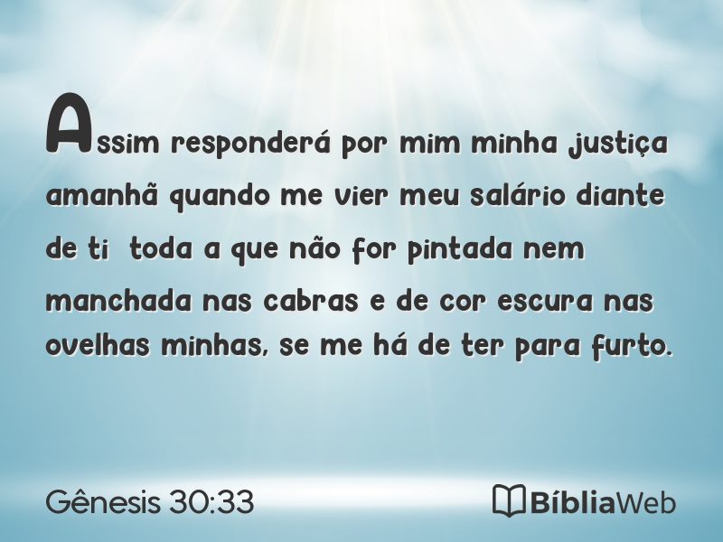 Gênesis 30:33 em imagem para compartilhar