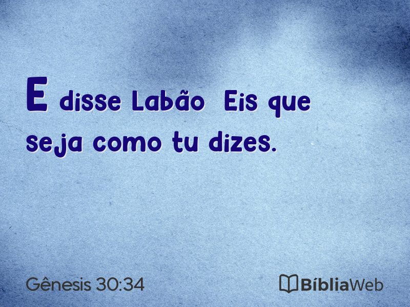 Gênesis 30:34 em imagem para compartilhar