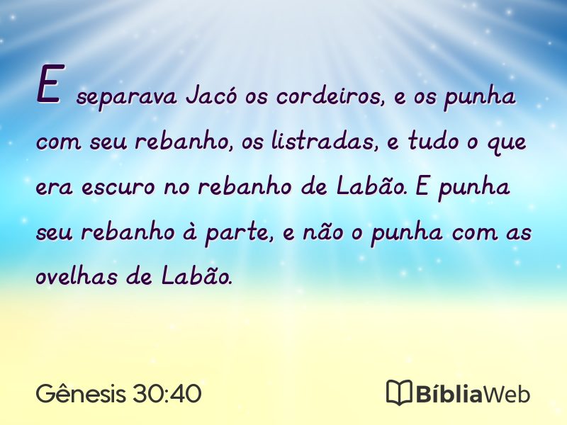 Gênesis 30:40 em imagem para compartilhar