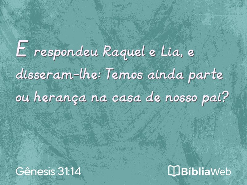 Gênesis 31:14 em imagem para compartilhar