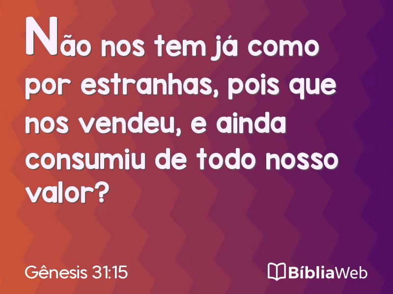 Gênesis 31:15 em imagem para compartilhar