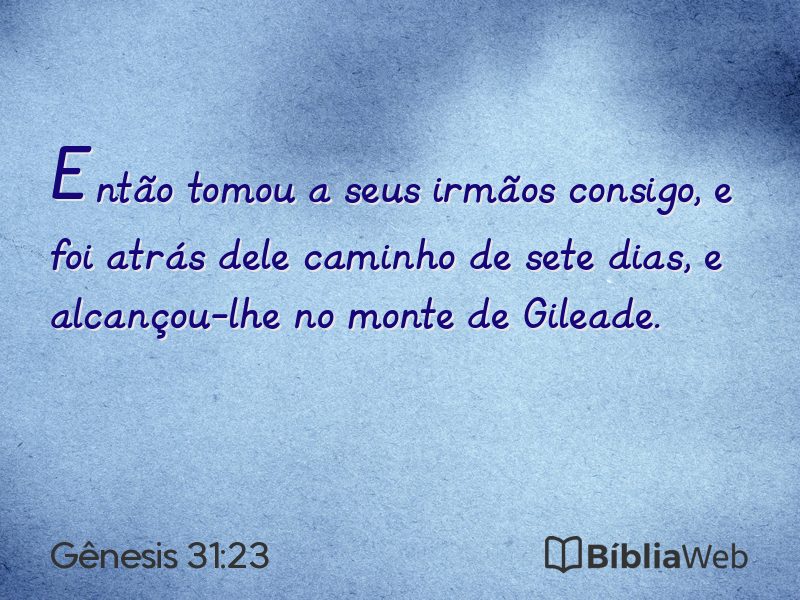 Gênesis 31:23 em imagem para compartilhar