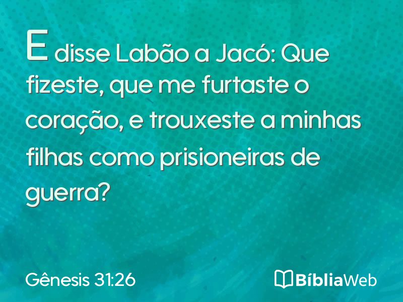 Gênesis 31:26 em imagem para compartilhar