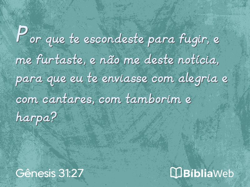 Gênesis 31:27 em imagem para compartilhar