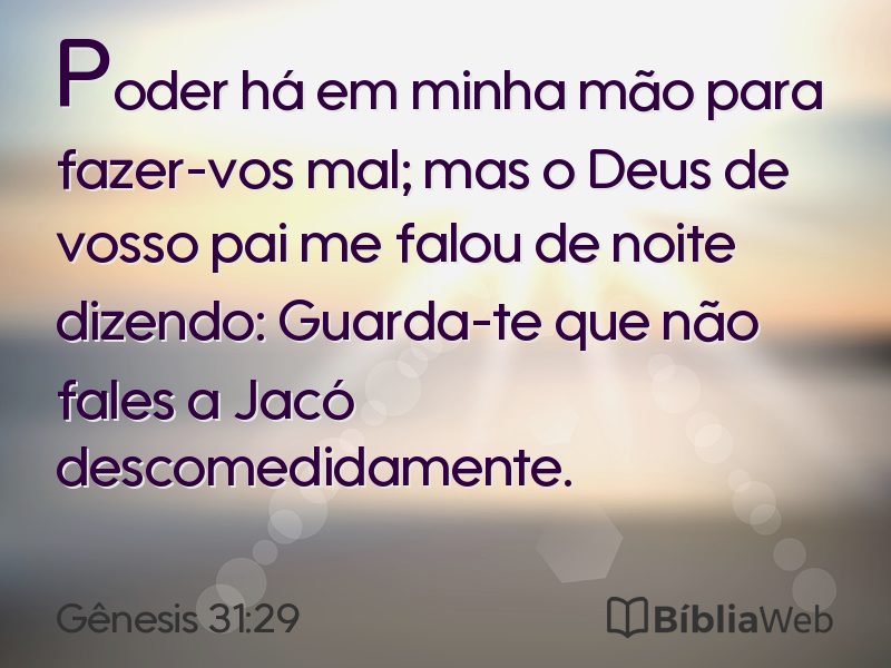 Gênesis 31:29 em imagem para compartilhar