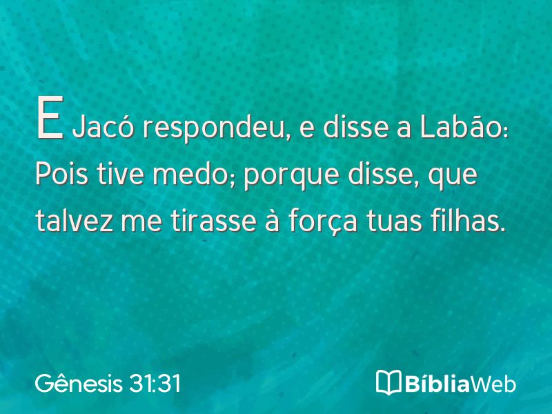 Gênesis 31:31 em imagem para compartilhar
