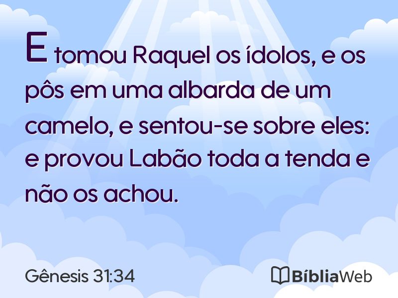 Gênesis 31:34 em imagem para compartilhar