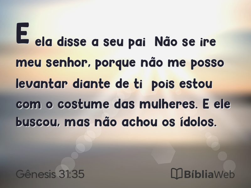 Gênesis 31:35 em imagem para compartilhar