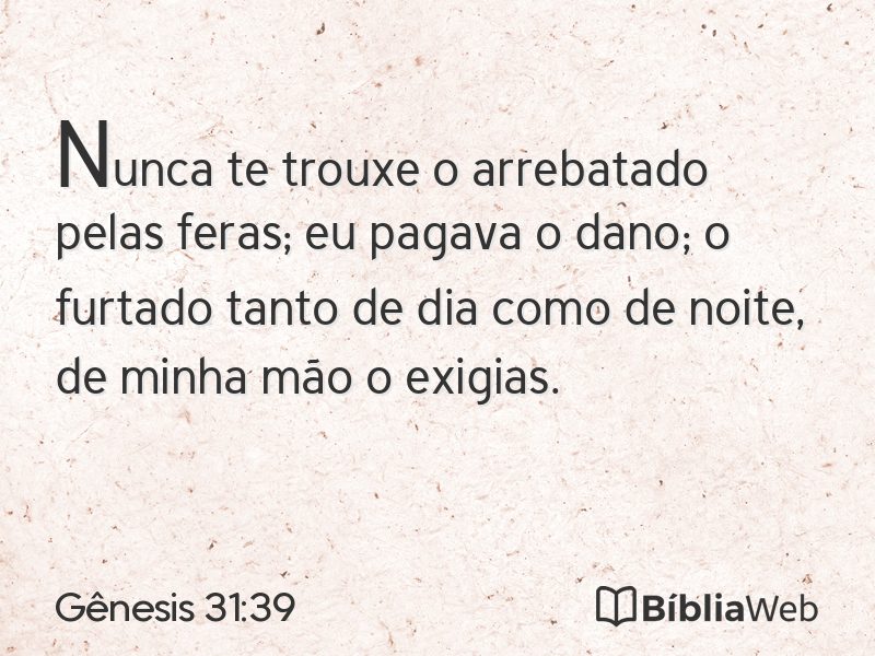 Gênesis 31:39 em imagem para compartilhar