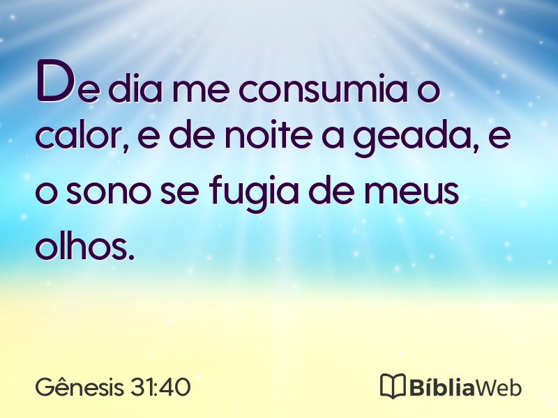 Gênesis 31:40 em imagem para compartilhar