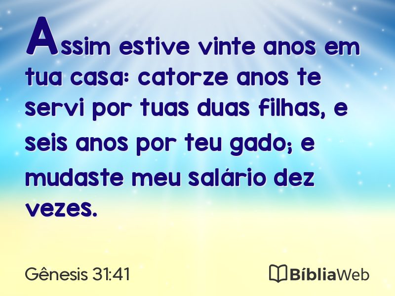 Gênesis 31:41 em imagem para compartilhar