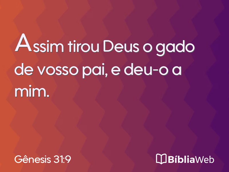 Gênesis 31:9 em imagem para compartilhar