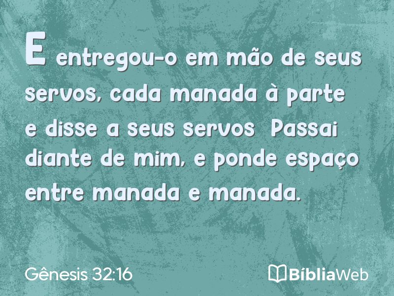 Gênesis 32:16 em imagem para compartilhar