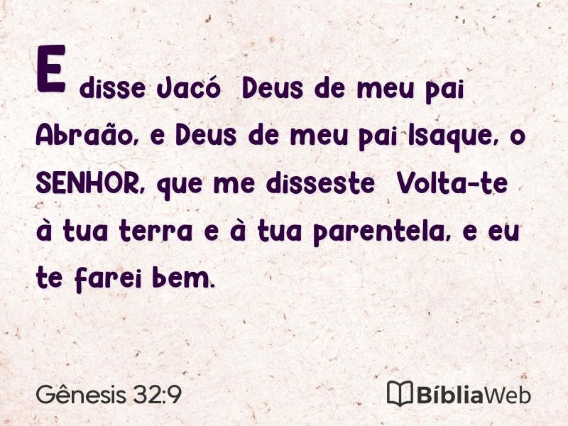Gênesis 32:9 em imagem para compartilhar