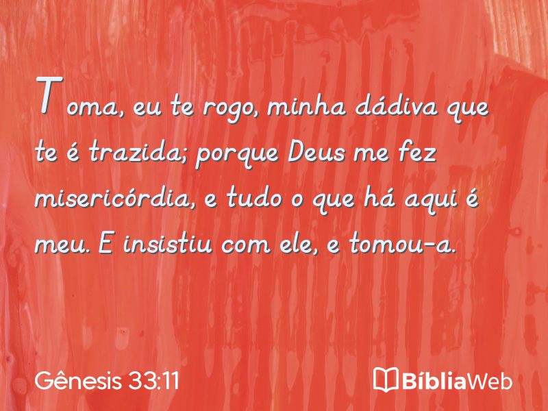Gênesis 33:11 em imagem para compartilhar
