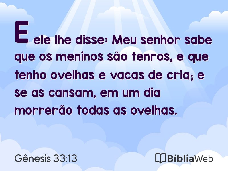 Gênesis 33:13 em imagem para compartilhar