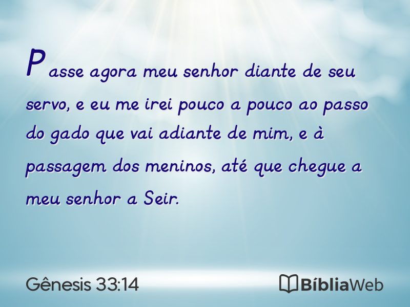 Gênesis 33:14 em imagem para compartilhar