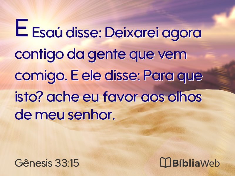 Gênesis 33:15 em imagem para compartilhar