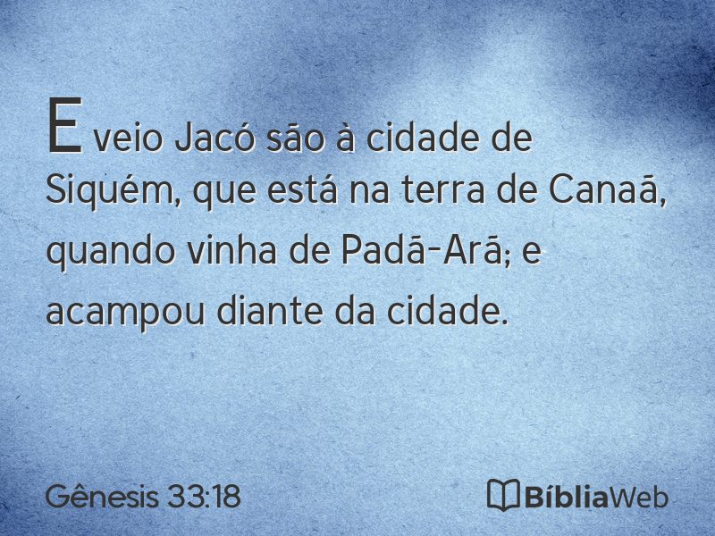 Gênesis 33:18 em imagem para compartilhar