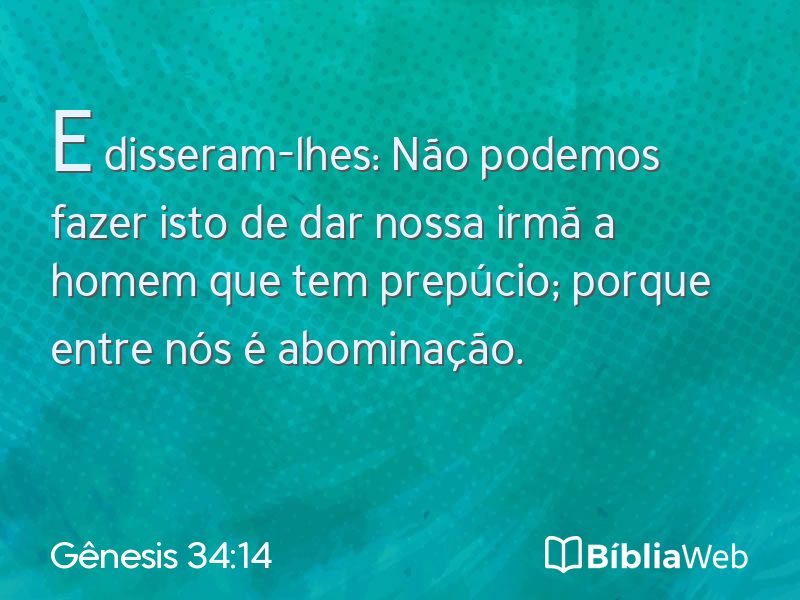 Gênesis 34:14 em imagem para compartilhar