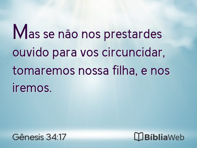 Gênesis 34:17 em imagem para compartilhar
