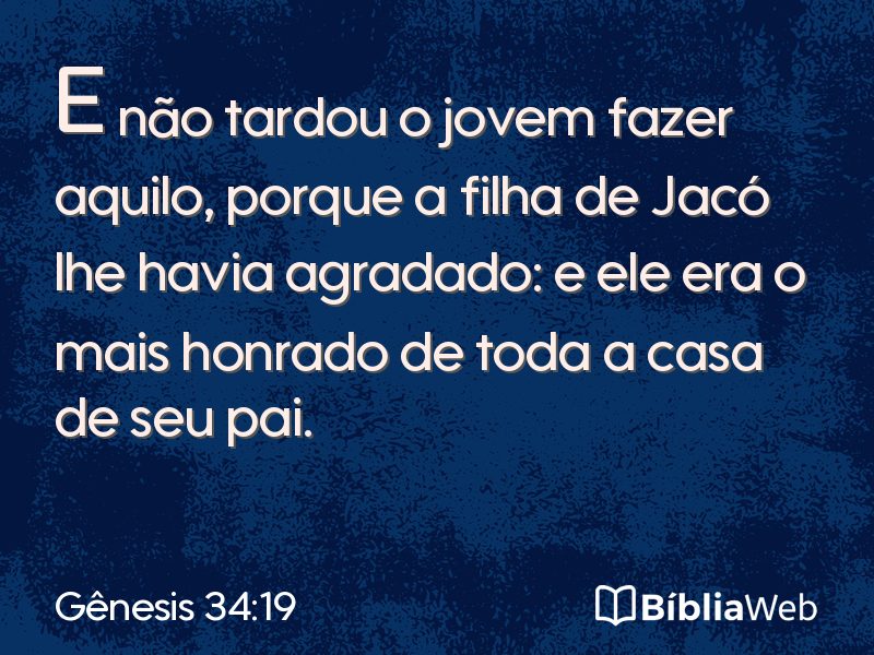 Gênesis 34:19 em imagem para compartilhar