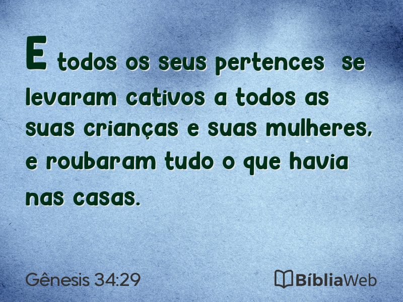 Gênesis 34:29 em imagem para compartilhar