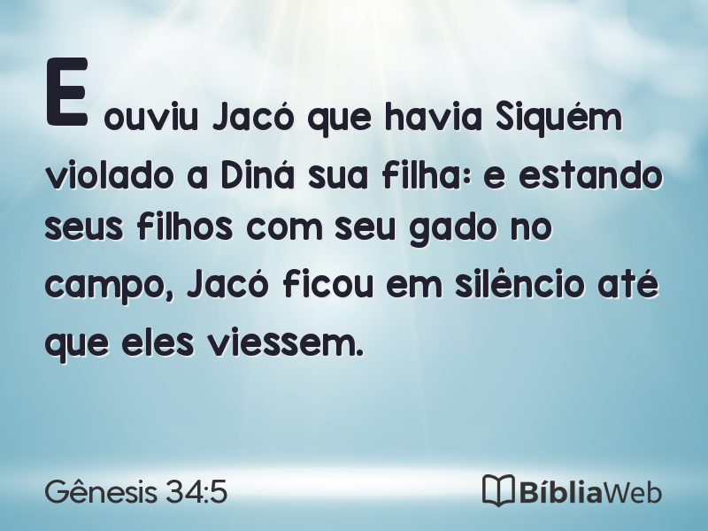 Gênesis 34:5 em imagem para compartilhar